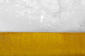 Image showing Beer with foam and bubbles