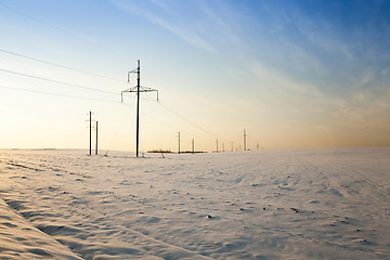 Image showing winter field , sunset