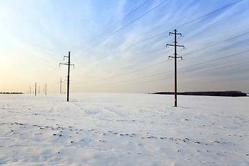 Image showing winter field  , sunset