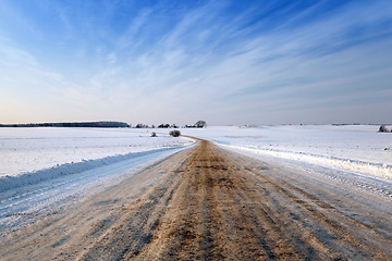 Image showing winter road  with snow