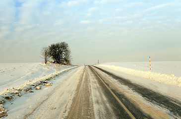 Image showing winter road with snow