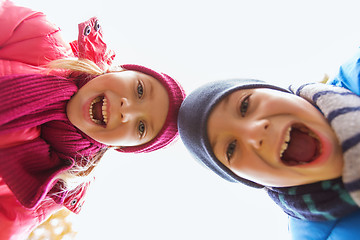 Image showing happy boy and girl faces