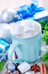 Image showing Hot drink with marshmallows