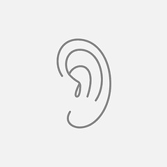 Image showing Human ear line icon.