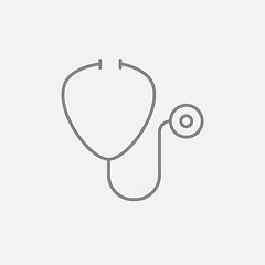 Image showing Stethoscope line icon.