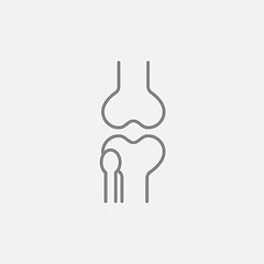 Image showing Knee joint line icon.