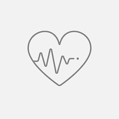 Image showing Heart with cardiogram line icon.