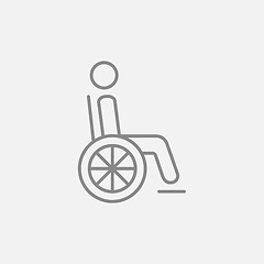 Image showing Disabled person line icon.