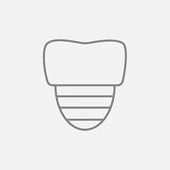 Image showing Tooth implant line icon.