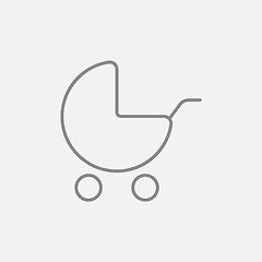 Image showing Baby stroller line icon.
