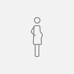 Image showing Pregnant woman line icon.