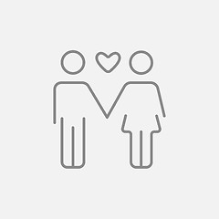 Image showing Couple in love line icon.