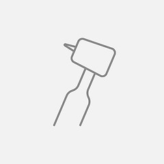 Image showing Dental drill line icon.
