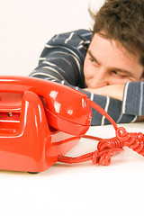 Image showing man waiting for a call