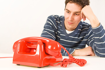 Image showing man waiting for a call