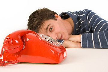 Image showing man waiting for a call