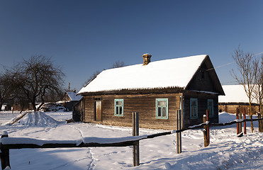 Image showing wooden house . winter