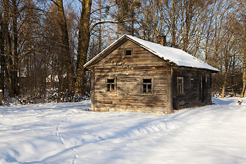 Image showing wooden house . winter