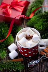 Image showing Hot drink with marshmallows