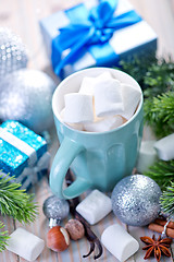 Image showing Hot drink with marshmallows