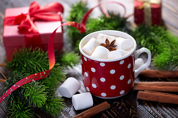 Image showing Hot drink with marshmallows