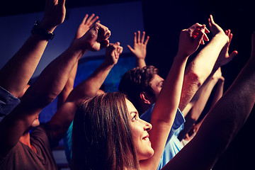 Image showing smiling friends at concert in club