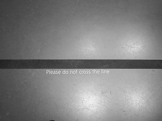 Image showing Black and white Do not cross