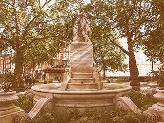 Image showing Retro looking Shakespeare statue in London