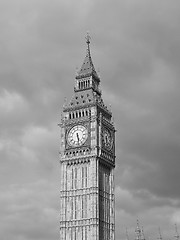 Image showing Black and white Houses of Parliament in London