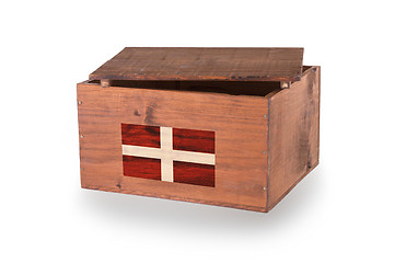 Image showing Wooden crate isolated on a white background