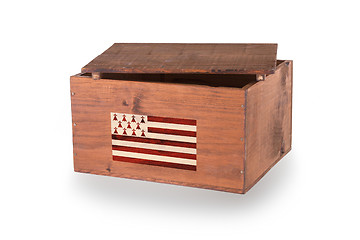 Image showing Wooden crate isolated on a white background