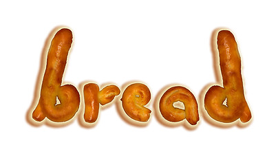 Image showing BREAD text baked letters