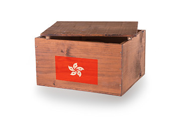 Image showing Wooden crate isolated on a white background