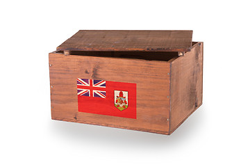 Image showing Wooden crate isolated on a white background