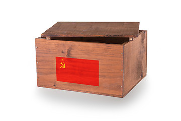 Image showing Wooden crate isolated on a white background