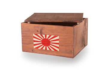 Image showing Wooden crate isolated on a white background