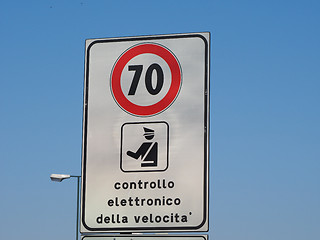 Image showing Maximum speed sign