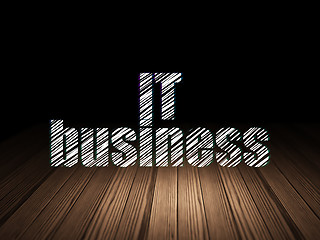 Image showing Finance concept: IT Business in grunge dark room