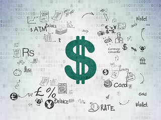 Image showing Money concept: Dollar on Digital Paper background