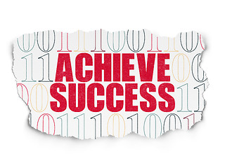 Image showing Business concept: Achieve Success on Torn Paper background