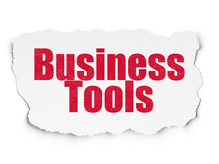 Image showing Business concept: Business Tools on Torn Paper background