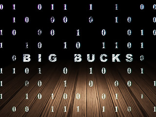 Image showing Finance concept: Big bucks in grunge dark room