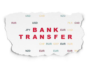 Image showing Currency concept: Bank Transfer on Torn Paper background