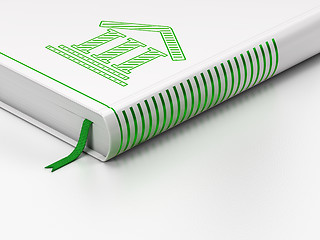 Image showing Law concept: closed book, Courthouse on white background