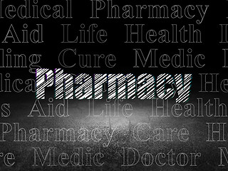 Image showing Health concept: Pharmacy in grunge dark room