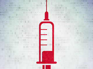 Image showing Medicine concept: Syringe on Digital Paper background
