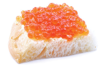 Image showing Sandwich with red caviar