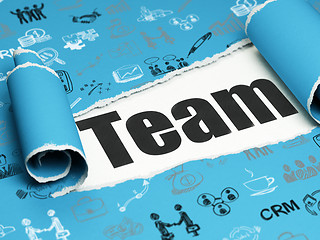 Image showing Finance concept: black text Team under the piece of  torn paper