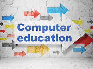 Image showing Studying concept: arrow with Computer Education on grunge wall background