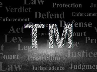 Image showing Law concept: Trademark in grunge dark room